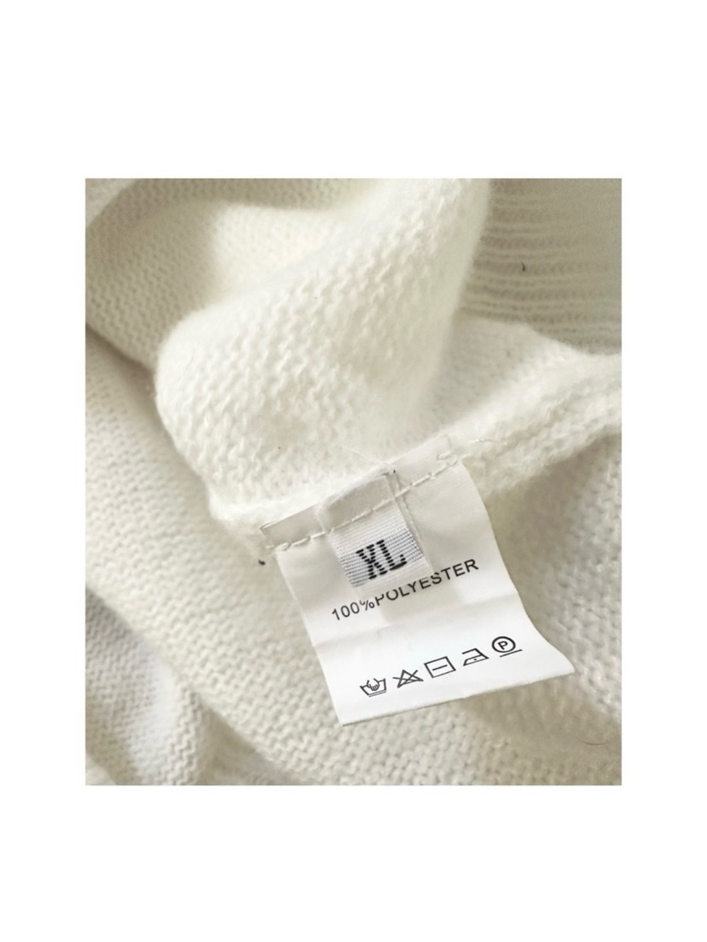 White Ruffle-Trim Button Sweater - Picture 6 of 6